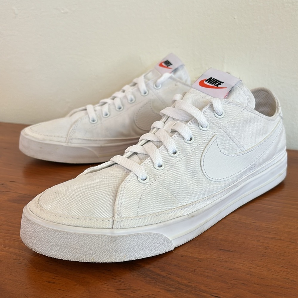 Nike Court Legacy Canvas White Shoes size 9.5